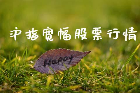 沪指宽幅股票行情_https://www.apanben.com_股市指导_第1张
