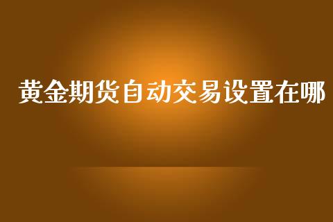 黄金期货自动交易设置在哪_https://www.apanben.com_国际期货_第1张