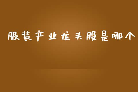 服装产业龙头股是哪个_https://www.apanben.com_国际期货_第1张