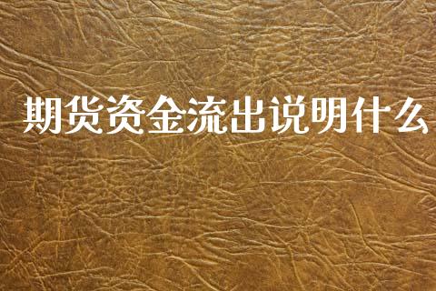期货资金流出说明什么_https://www.apanben.com_国际期货_第1张
