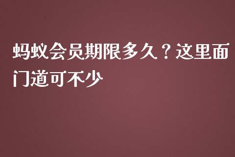 蚂蚁会员期限多久？这里面门道可不少_https://www.apanben.com_股票怎么玩_第1张