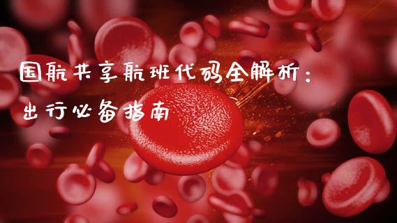 国航共享航班代码全解析：出行必备指南_https://www.apanben.com_股市分析_第1张