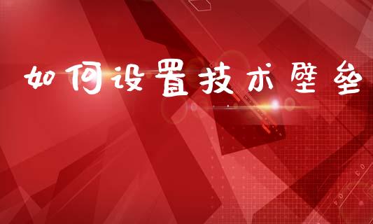 如何设置技术壁垒_https://www.apanben.com_期货学院_第1张