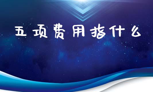 五项费用指什么_https://www.apanben.com_国际期货_第1张