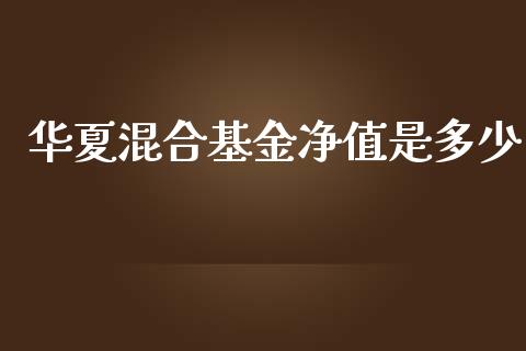 华夏混合基金净值是多少_https://www.apanben.com_国际期货_第1张