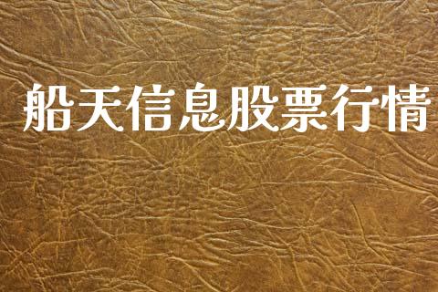 船天信息股票行情_https://www.apanben.com_股市指导_第1张