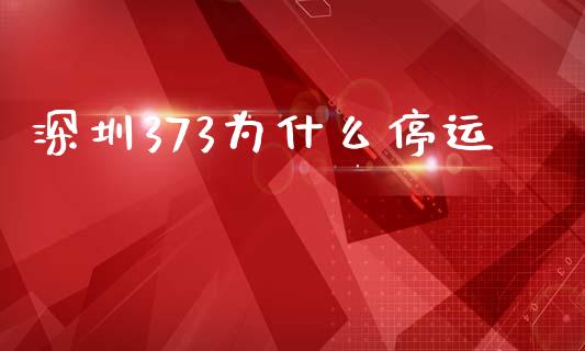 深圳373为什么停运_https://www.apanben.com_国际财经_第1张