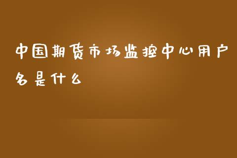 中国期货市场监控中心用户名是什么_https://www.apanben.com_在线喊单_第1张