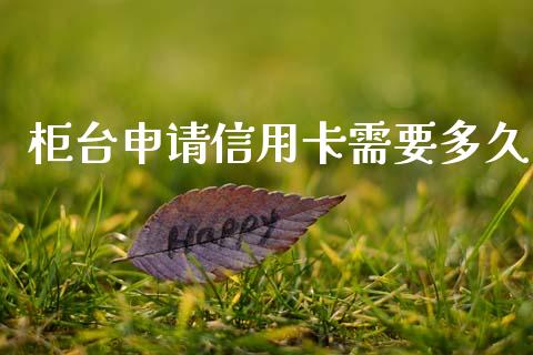 柜台申请信用卡需要多久_https://www.apanben.com_国际财经_第1张