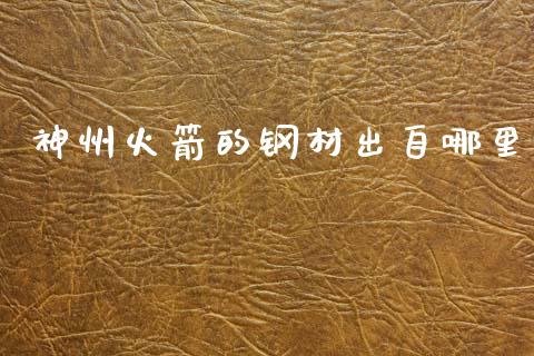 神州火箭的钢材出自哪里_https://www.apanben.com_期货学院_第1张