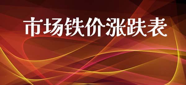 市场铁价涨趺表_https://www.apanben.com_股市分析_第1张
