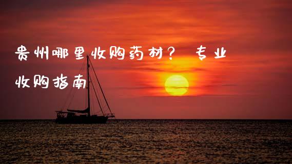 贵州哪里收购药材？ 专业收购指南_https://www.apanben.com_期货学院_第1张