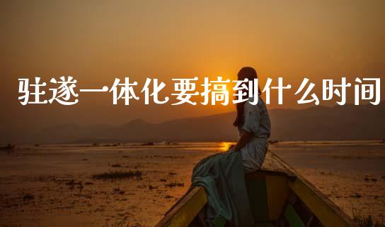 驻遂一体化要搞到什么时间_https://www.apanben.com_国际期货_第1张