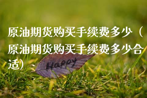 原油期货购买手续费多少（原油期货购买手续费多少合适）_https://www.apanben.com_期货学院_第1张