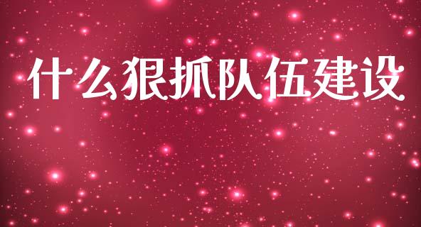 什么狠抓队伍建设_https://www.apanben.com_国际期货_第1张