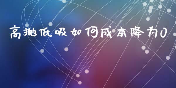 高抛低吸如何成本降为0_https://www.apanben.com_国际期货_第1张