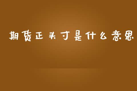 期货正头寸是什么意思_https://www.apanben.com_股市分析_第1张