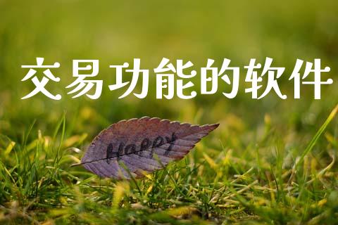 交易功能的软件_https://www.apanben.com_国际期货_第1张