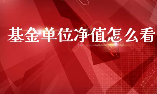 基金单位净值怎么看_https://www.apanben.com_在线喊单_第1张