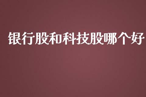 银行股和科技股哪个好_https://www.apanben.com_期货学院_第1张