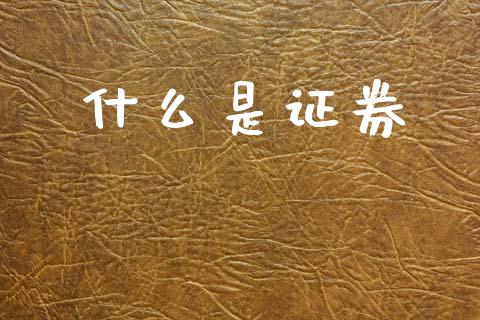 什么是证券_https://www.apanben.com_财经资讯_第1张