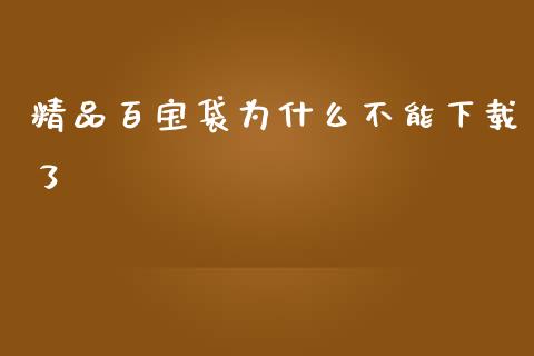 精品百宝袋为什么不能下载了_https://www.apanben.com_国际期货_第1张