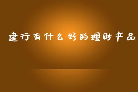 建行有什么好的理财产品_https://www.apanben.com_期货学院_第1张