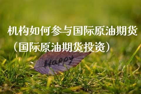 机构如何参与国际原油期货（国际原油期货投资）_https://www.apanben.com_国际期货_第1张