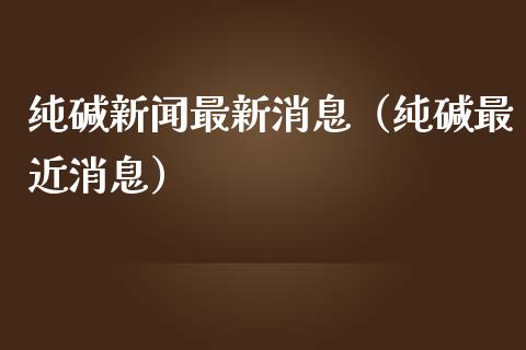 纯碱新闻最新消息（纯碱最近消息）_https://www.apanben.com_期货学院_第1张