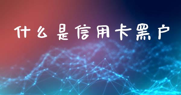 什么是信用卡黑户_https://www.apanben.com_期货学院_第1张