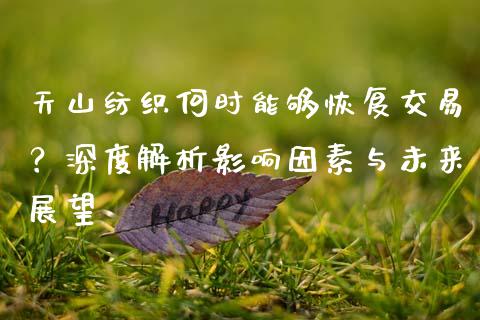 天山纺织何时能够恢复交易？深度解析影响因素与未来展望_https://www.apanben.com_国际期货_第1张