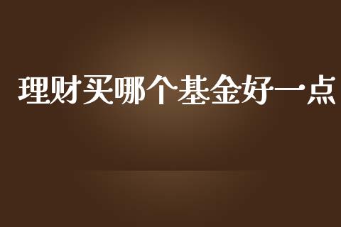 理财买哪个基金好一点_https://www.apanben.com_国际财经_第1张