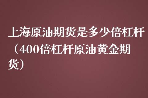上海原油期货是多少倍杠杆（400倍杠杆原油黄金期货）_https://www.apanben.com_国际期货_第1张