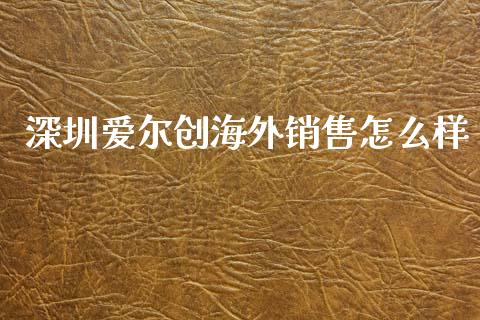 深圳爱尔创海外销售怎么样_https://www.apanben.com_期货学院_第1张