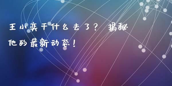 王小奕干什么去了？ 揭秘他的最新动态！_https://www.apanben.com_股票怎么玩_第1张