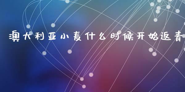 澳大利亚小麦什么时候开始返青_https://www.apanben.com_股市分析_第1张