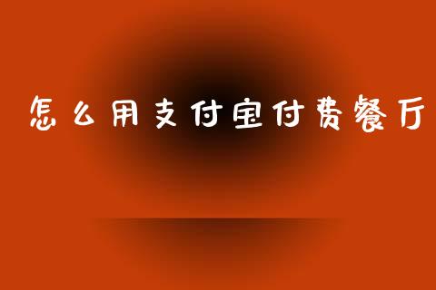 怎么用支付宝付费餐厅_https://www.apanben.com_国际期货_第1张
