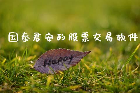 国泰君安的股票交易软件_https://www.apanben.com_期货学院_第1张