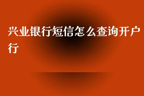 兴业银行短信怎么查询开户行_https://www.apanben.com_在线喊单_第1张