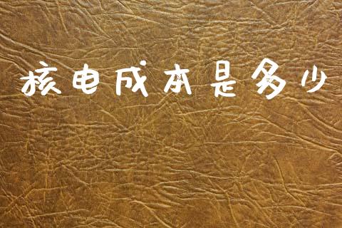 核电成本是多少_https://www.apanben.com_国际期货_第1张