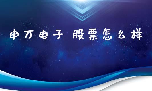 申万电子 股票怎么样_https://www.apanben.com_国际财经_第1张