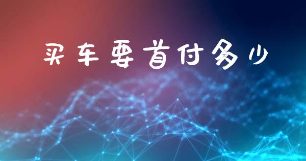 买车要首付多少_https://www.apanben.com_股市指导_第1张