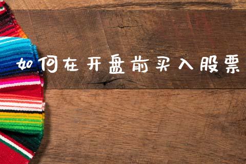 如何在开盘前买入股票_https://www.apanben.com_期货学院_第1张