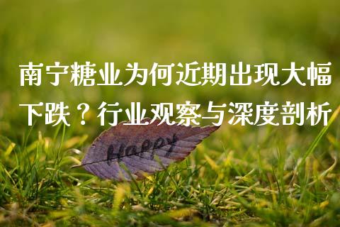 南宁糖业为何近期出现大幅下跌？行业观察与深度剖析_https://www.apanben.com_股市指导_第1张