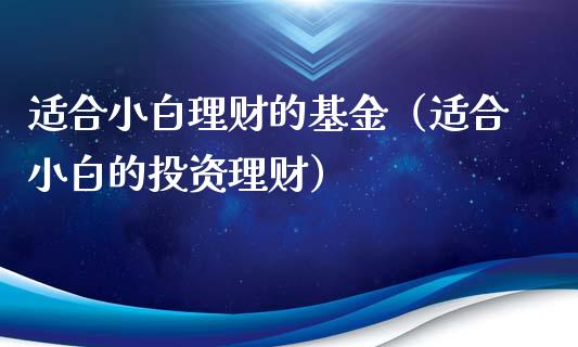 适合小白理财的基金（适合小白的投资理财）_https://www.apanben.com_财经资讯_第1张