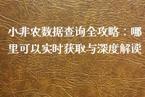 小非农数据查询全攻略：哪里可以实时获取与深度解读_https://www.apanben.com_股市分析_第1张