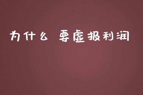 为什么 要虚报利润_https://www.apanben.com_在线喊单_第1张