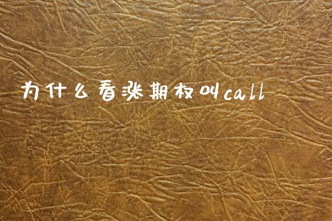 为什么看涨期权叫call_https://www.apanben.com_股票怎么玩_第1张