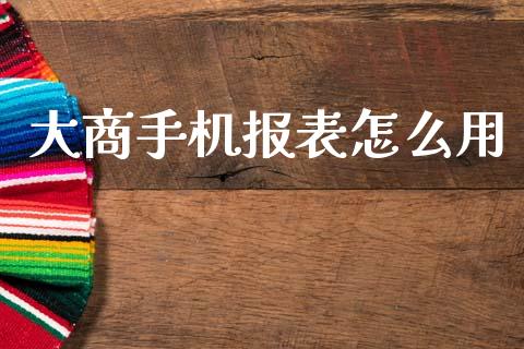 大商手机报表怎么用_https://www.apanben.com_在线喊单_第1张