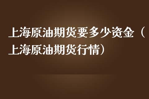 上海原油期货要多少资金（上海原油期货行情）_https://www.apanben.com_期货学院_第1张